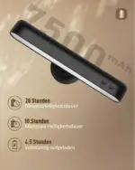 KENNEAS bezvadu LED sienas lampas ar pulti (2 gab., melnas) - Image 2